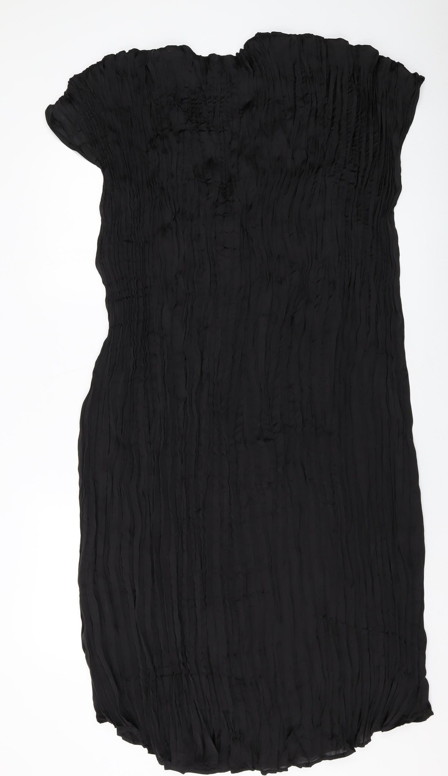 H&M Womens Black Polyester A-Line Size L V-Neck Pullover