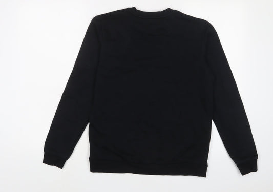 GOODMOVE Boys Black Cotton Pullover Sweatshirt Size 13-14 Years Pullover