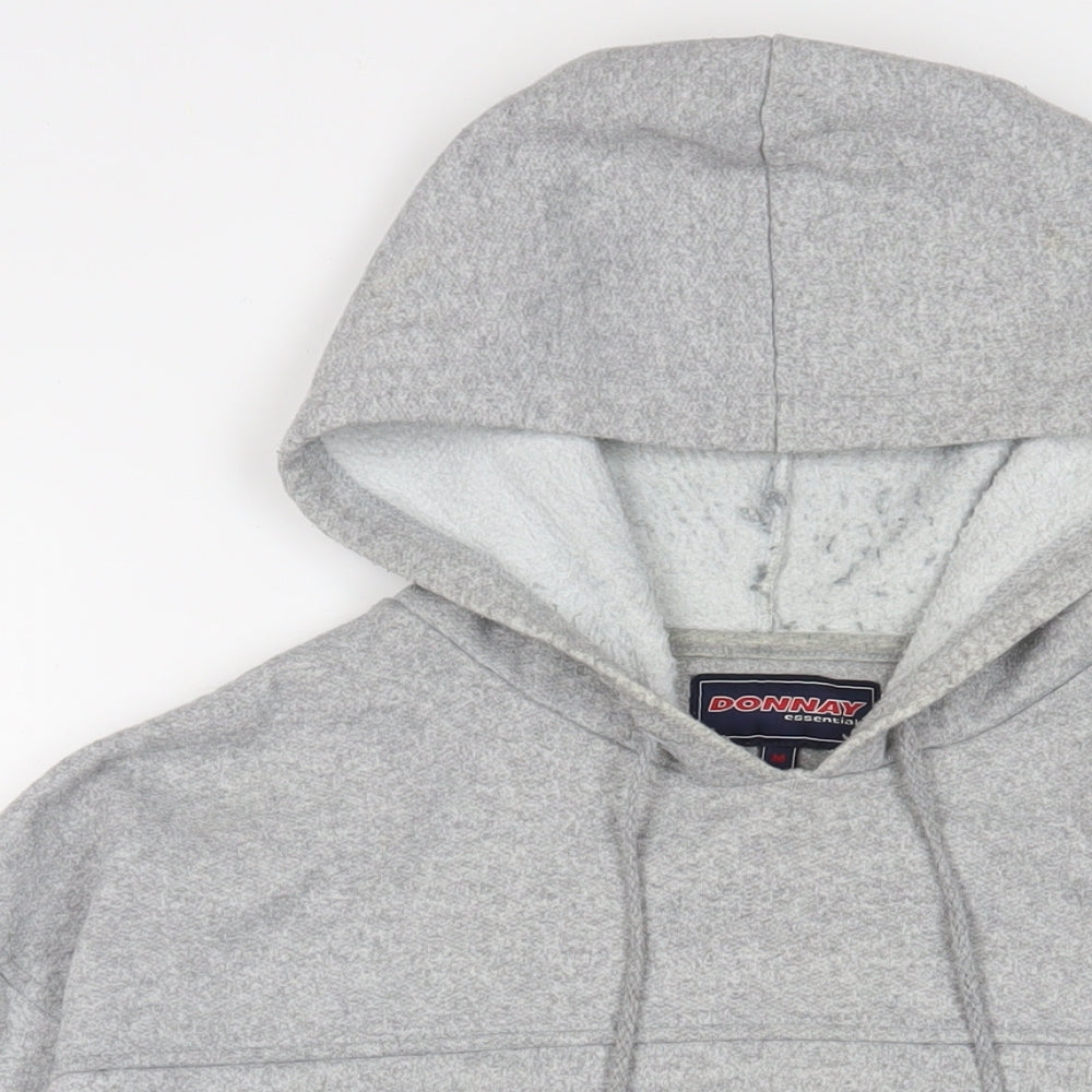 Donnay Mens Grey Cotton Pullover Hoodie Size M - Embroidered