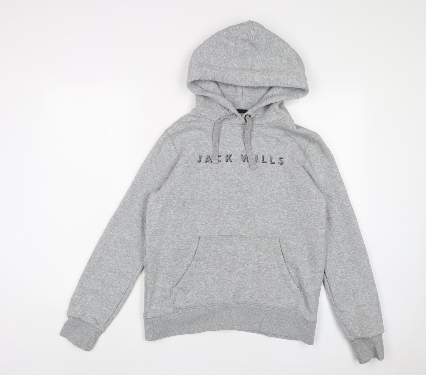 Jack Wills Womens Grey Cotton Pullover Hoodie Size 10 Pullover