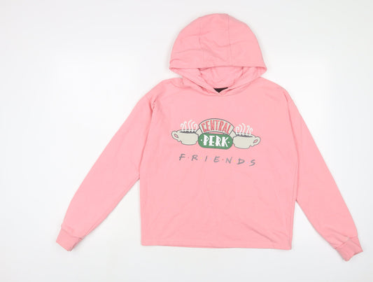 FRIENDS Girls Pink Cotton Pullover Hoodie Size 12-13 Years Pullover