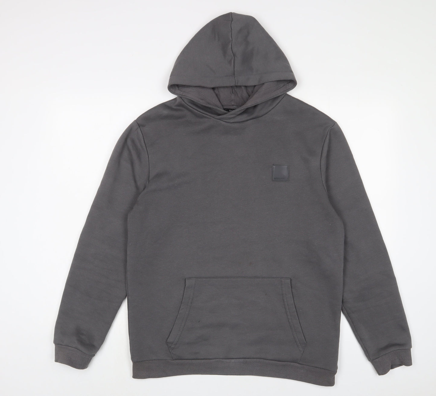 Boohoo Mens Grey Cotton Pullover Hoodie Size M