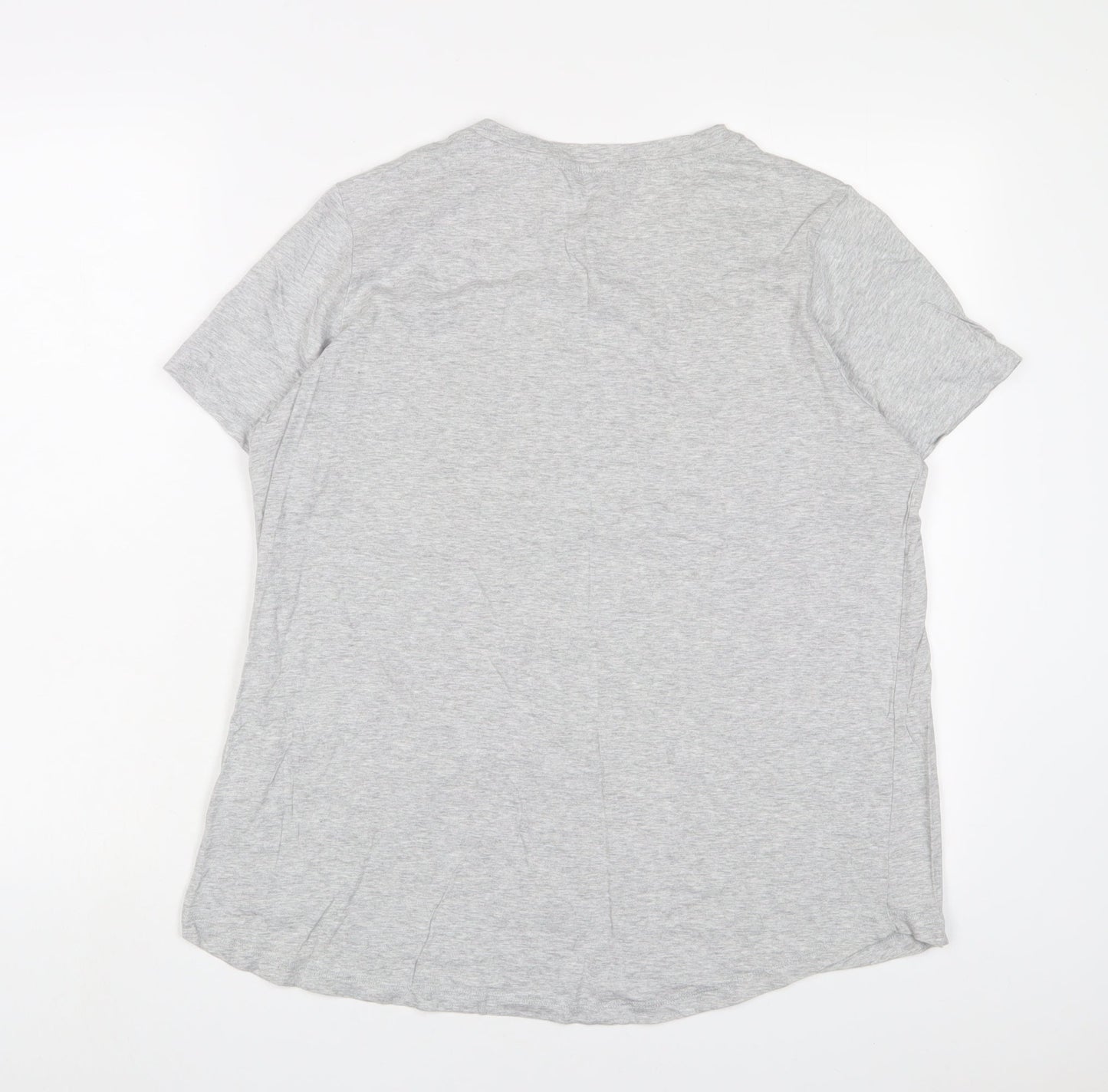 NEXT Womens Grey Fair Isle Cotton Basic T-Shirt Size 16 Collared - Embroidered