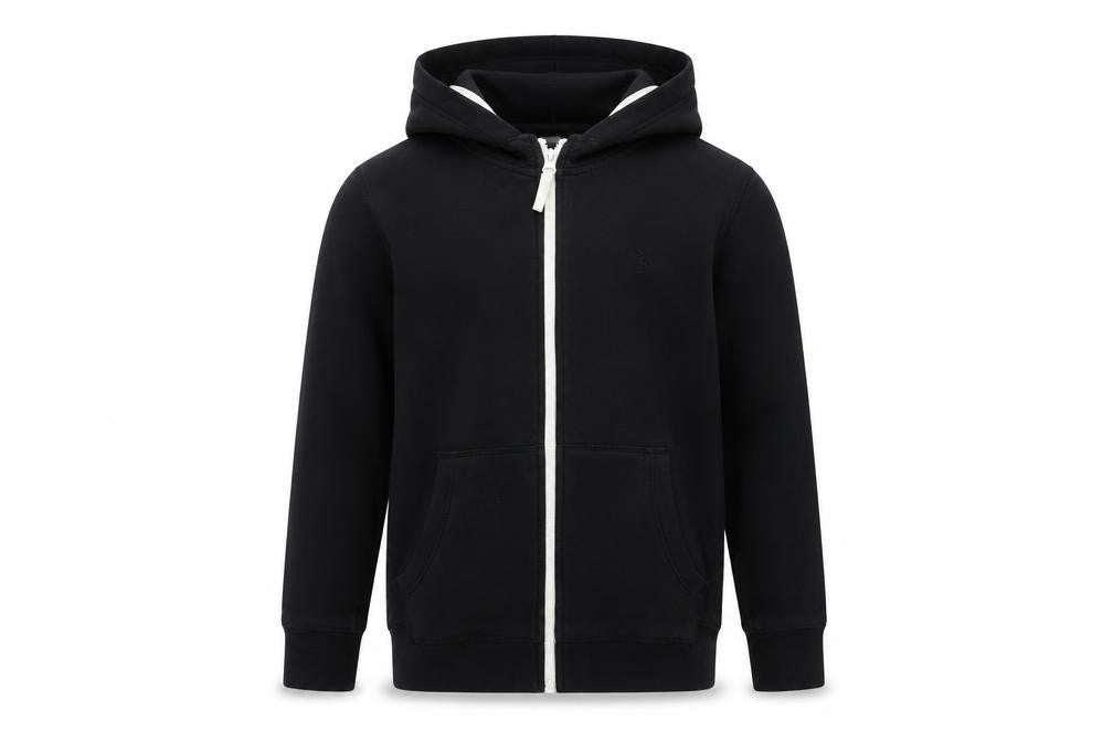 Next Boys Black Cotton Full Zip Hoodie Size 9 Years Zip