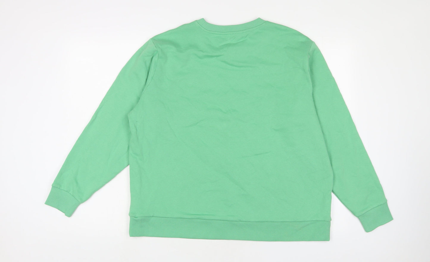 Marks and Spencer Mens Green Cotton Pullover Sweatshirt Size L