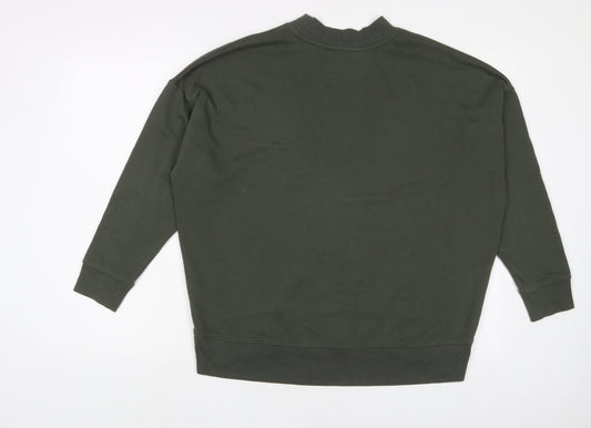New Look Womens Green Cotton Pullover Sweatshirt Size 10 Pullover