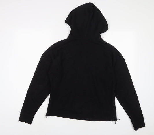 GOODMOVE Womens Black Cotton Pullover Hoodie Size 10 Pullover - Logo, Embroidered