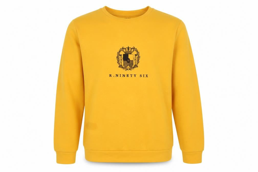 River Island Mens Yellow Cotton Pullover Sweatshirt Size L
