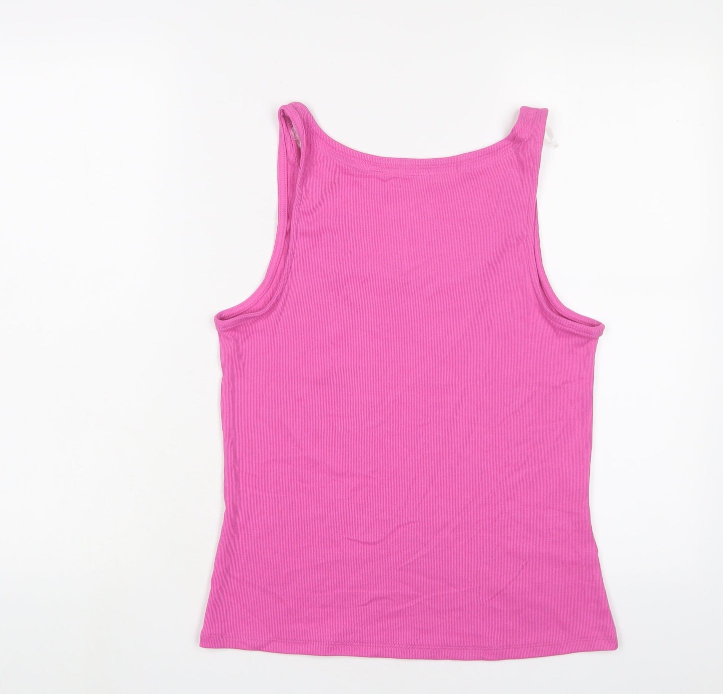 Marks and Spencer Womens Pink Cotton Basic Tank Size M Scoop Neck