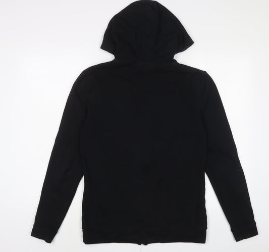 ASOS Womens Black Cotton Full Zip Hoodie Size M Zip