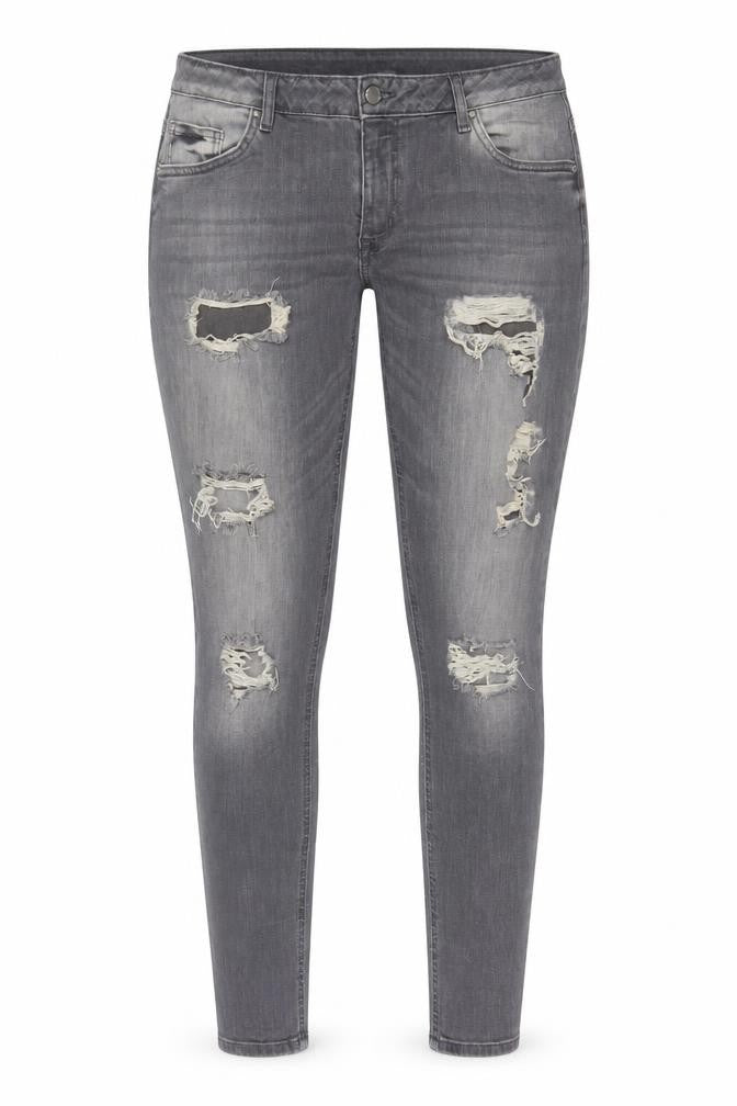 Denim & Co. Womens Grey Cotton Skinny Jeans Size 14 L29 in Regular Zip