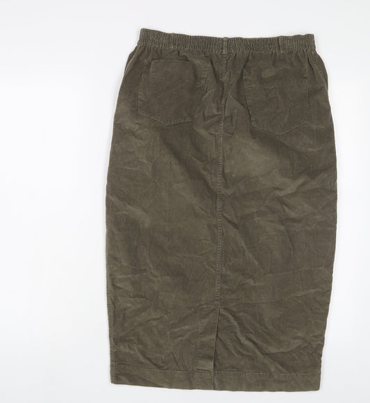 Masai Womens Green Cotton A-Line Skirt Size L