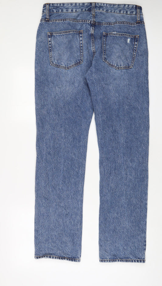 FOREVER 21 Mens Blue Cotton Straight Jeans Size 33 in L32 in Regular Zip