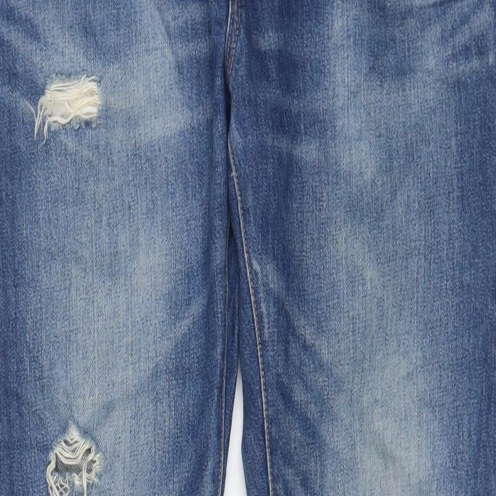 Levi's Womens Blue Cotton Straight Jeans Size 24 in L32 in Regular Zip