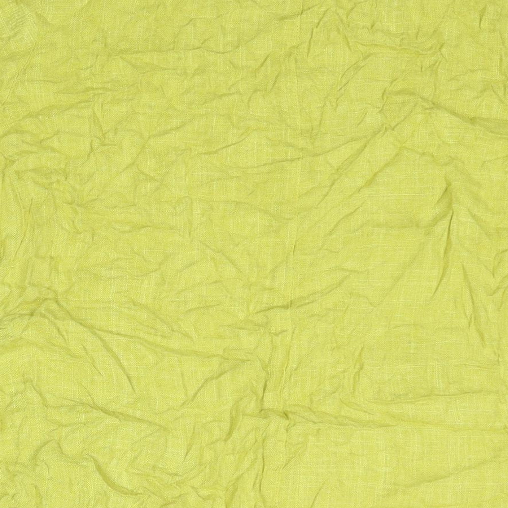Klass Womens Yellow Linen Basic Blouse Size 10 Round Neck - Flower Lace Detail