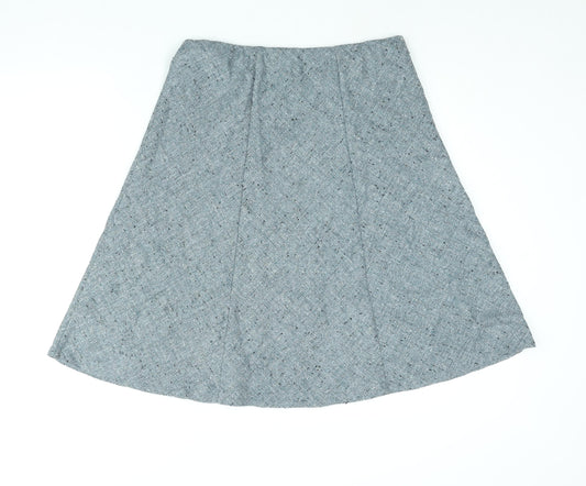 EWM Womens Blue Polyester A-Line Skirt Size 14