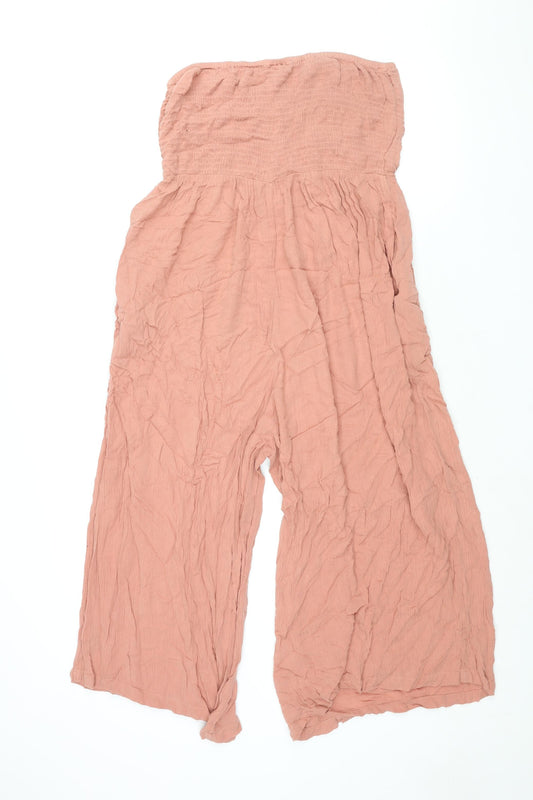 Miss Selfridge Womens Pink Polyester Jumpsuit One-Piece Size 12 L20 in Pullover