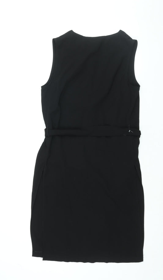 Dorothy Perkins Womens Black Jacket Waistcoat Size 10 Tie - Belted