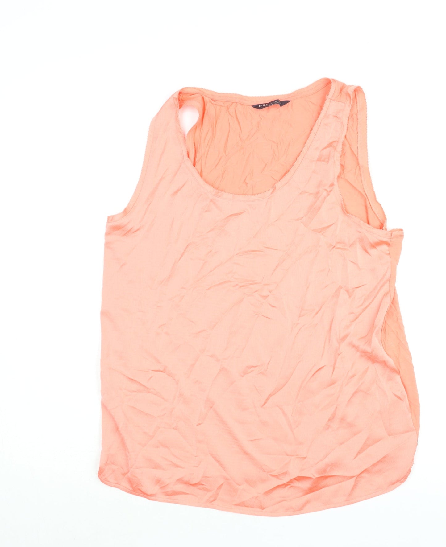 Marks and Spencer Womens Pink Polyester Camisole Blouse Size 12 Scoop Neck