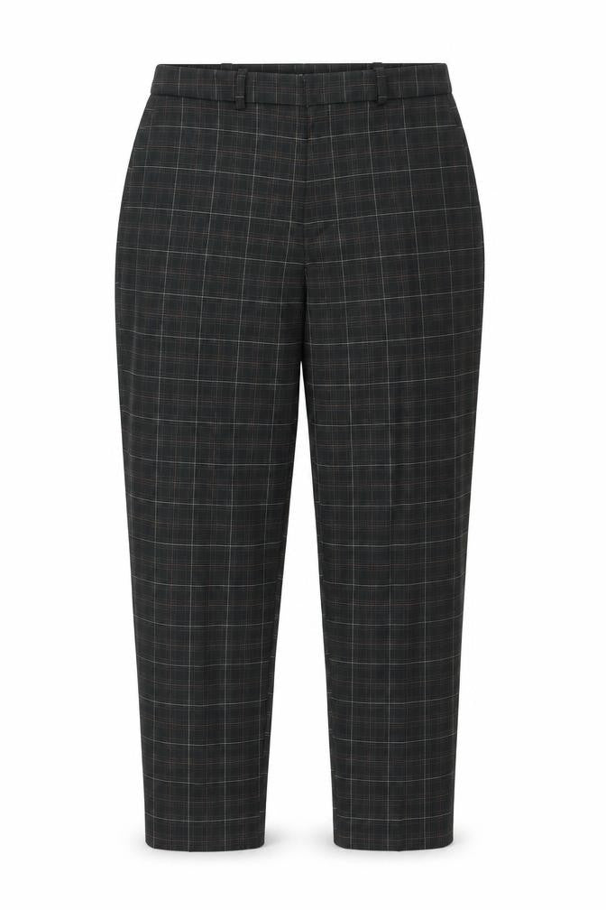 Dorothy Perkins Womens Black Check Polyester Trousers Size 12 L25 in Regular Zip