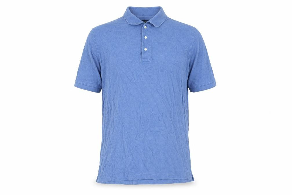 Lands' End Mens Blue Cotton Polo Size L Collared Button