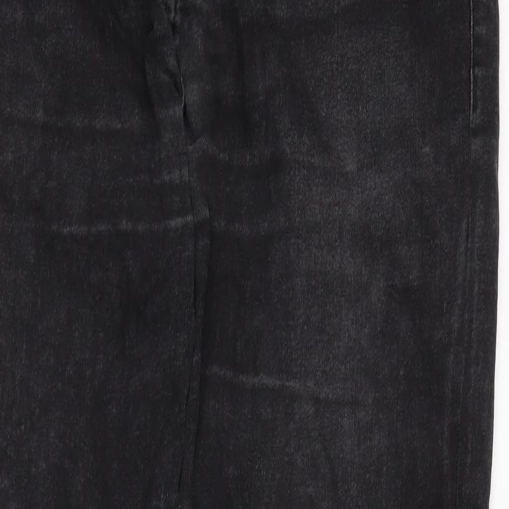 Lee Cooper Mens Black Cotton Blend Straight Jeans Size 32 in L31 in Regular Zip