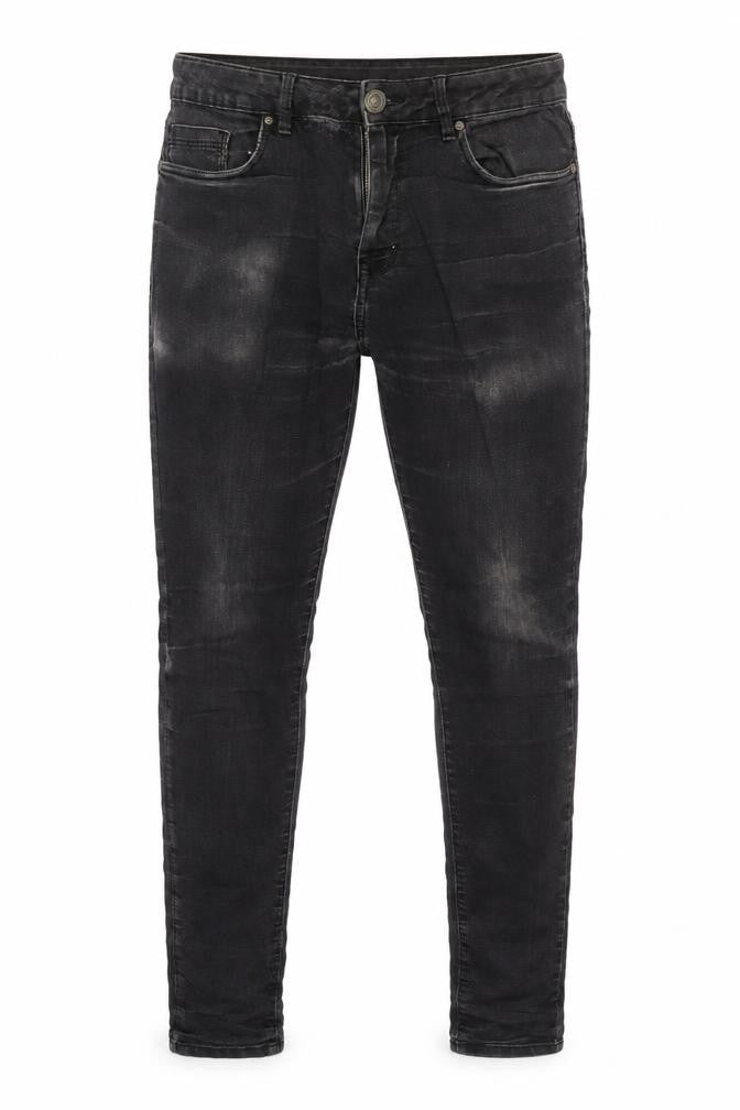 Peacocks Mens Blue Cotton Blend Tapered Jeans Size 30 in L28 in Regular Zip