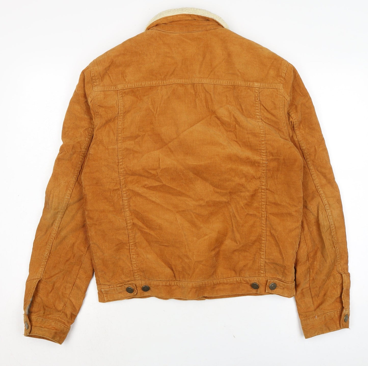 Topman Mens Brown Biker Jacket Size S Button
