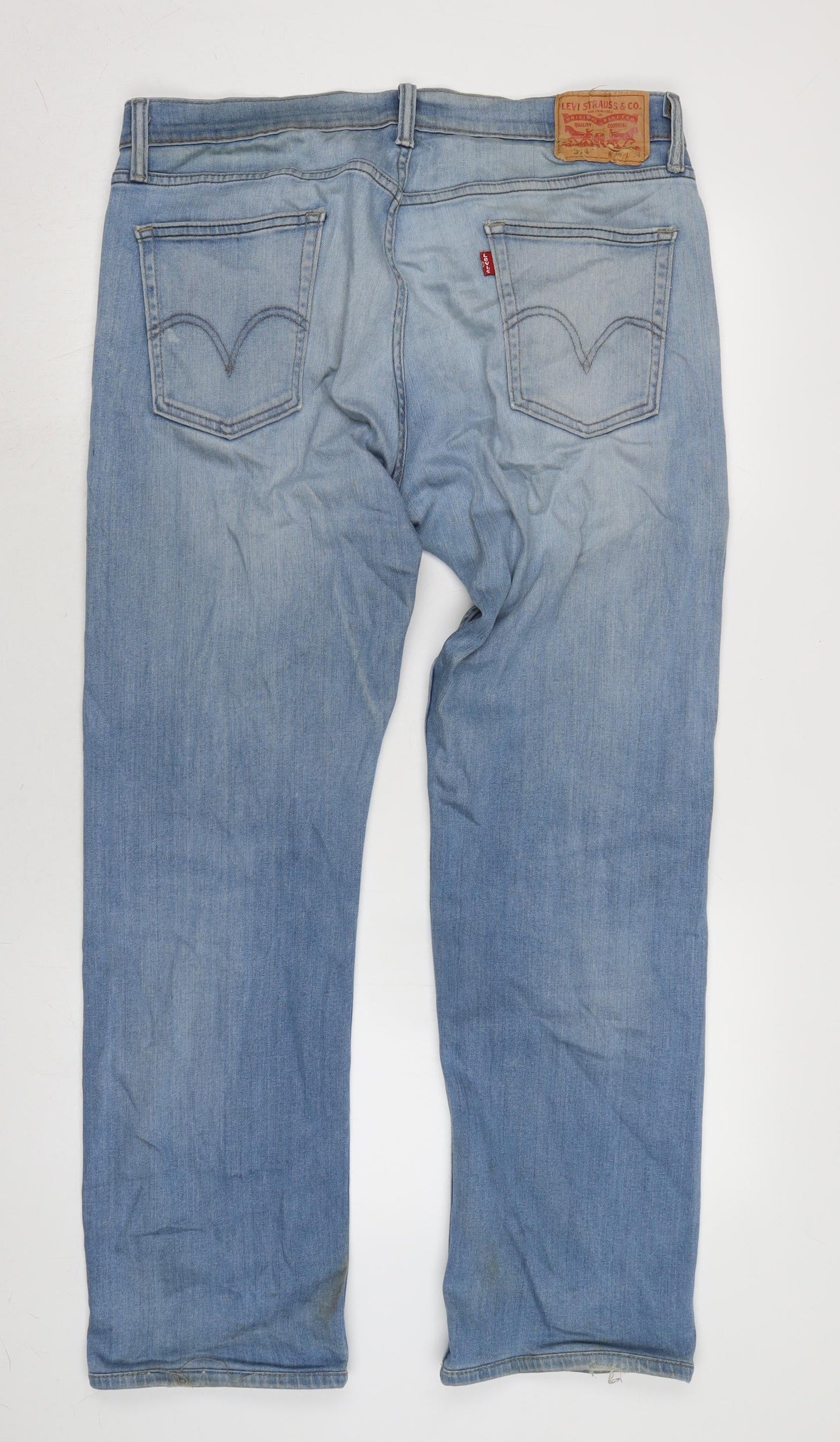 Levi's Mens Blue Cotton Straight Jeans Size 36 in L30 in Regular Zip