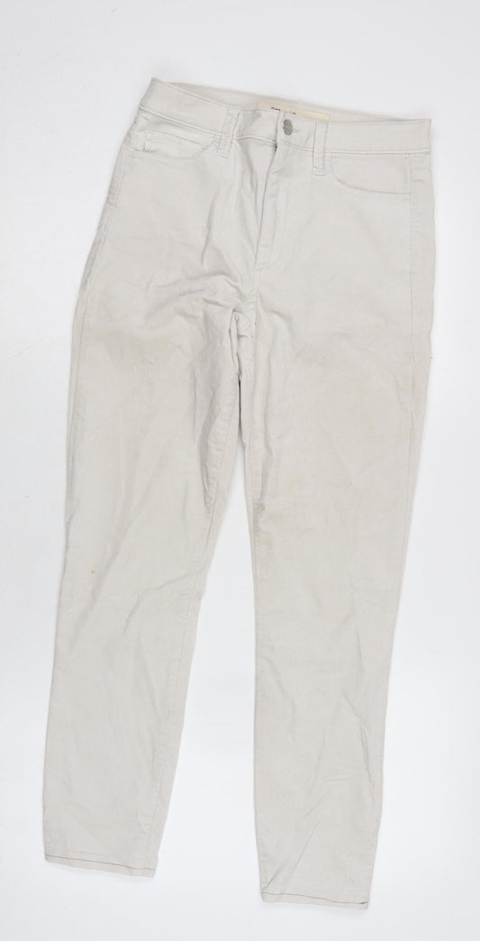 Gap Womens Ivory Polyester Trousers Size 8 L25.5 in Regular Zip