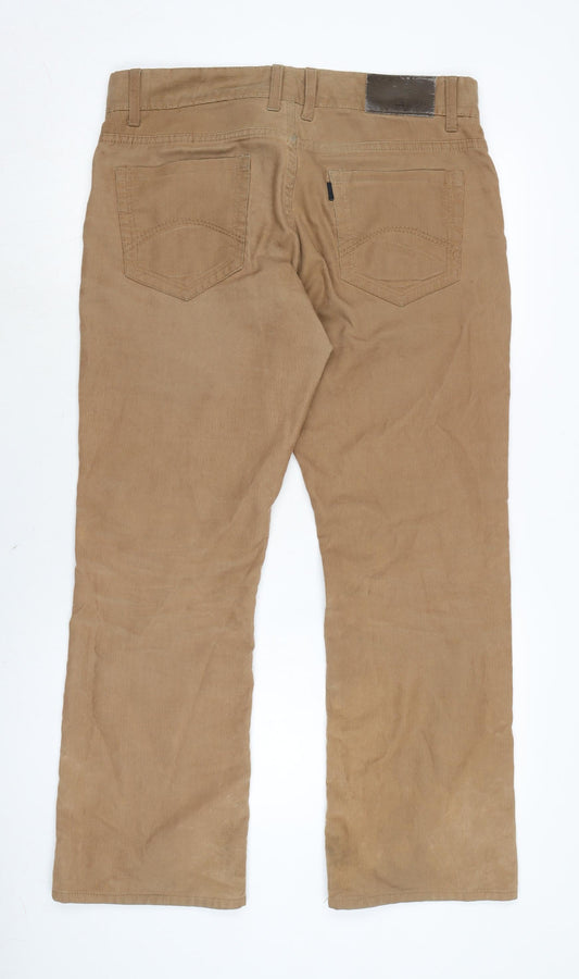 6th Sense Womens Brown Cotton Straight Jeans Size 34 in L28 in Regular Zip