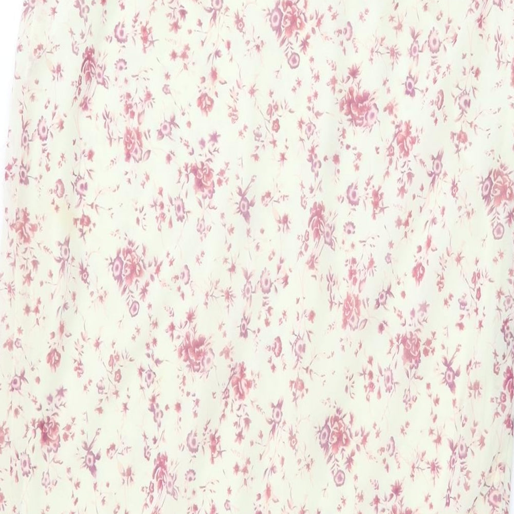 AMARANTO Womens Ivory Floral Polyester Flare Skirt Size 12