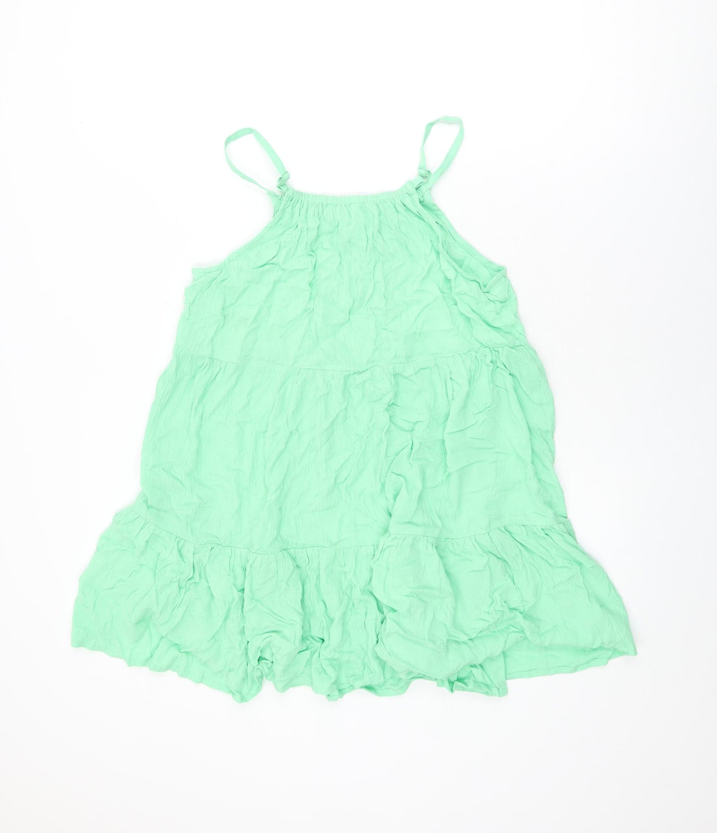 Marks and Spencer Girls Green Viscose Shift Size 15-16 Years Round Neck Pullover
