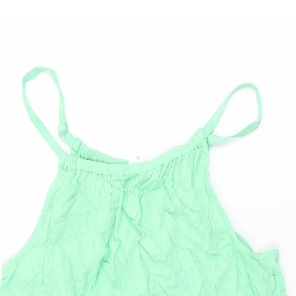 Marks and Spencer Girls Green Viscose Shift Size 15-16 Years Round Neck Pullover