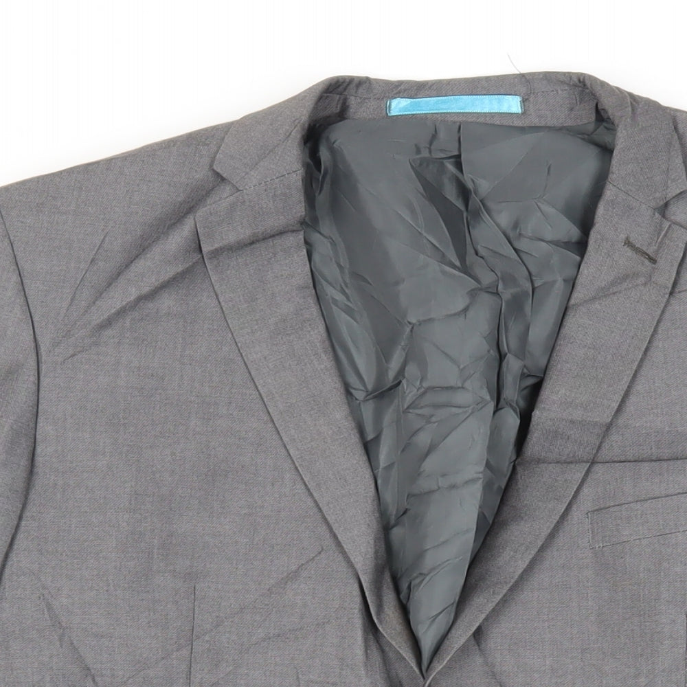 Burton Mens Grey Polyester Jacket Suit Jacket Size 40 Regular