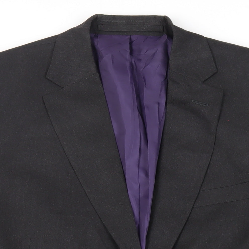 Marks and Spencer Mens Black Polyester Jacket Suit Jacket Size 44 Regular