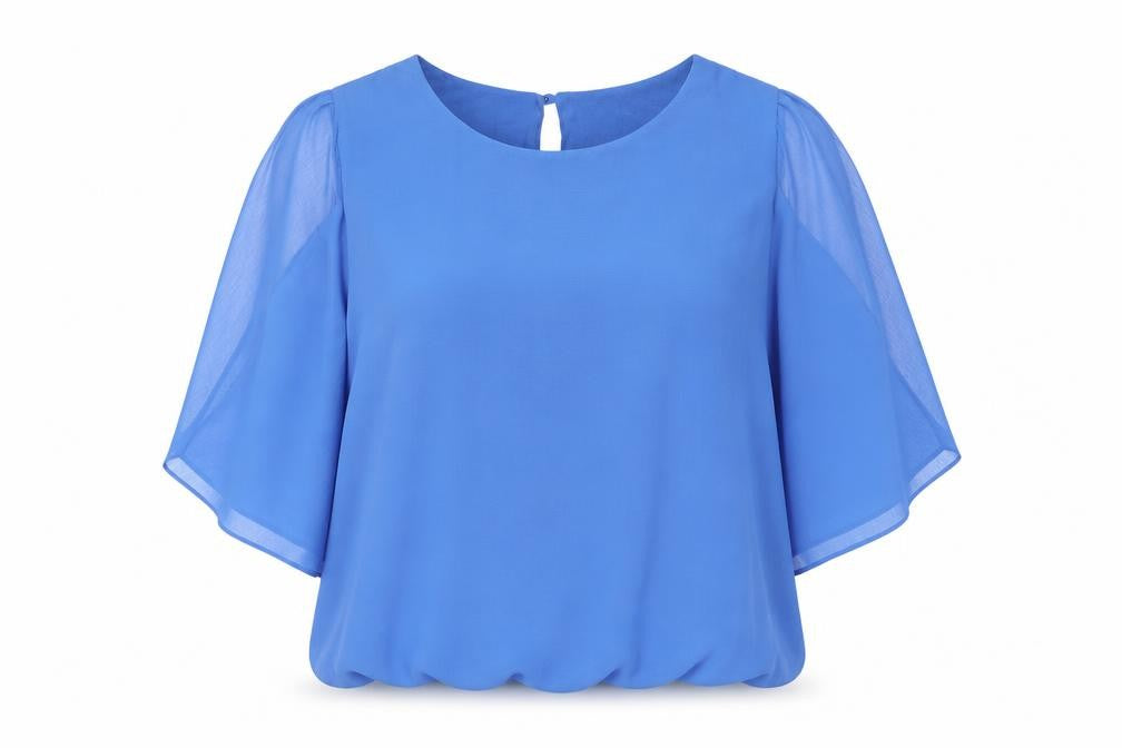 Roman Womens Blue Polyester Basic Blouse Size 16 Boat Neck - Cold Shoulder