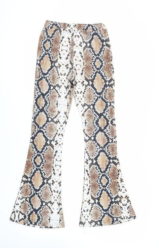 I SAW IT FIRST Womens Brown Animal Print Polyester Jogger Leggings Size 6 L31 in - Elasticated Waist