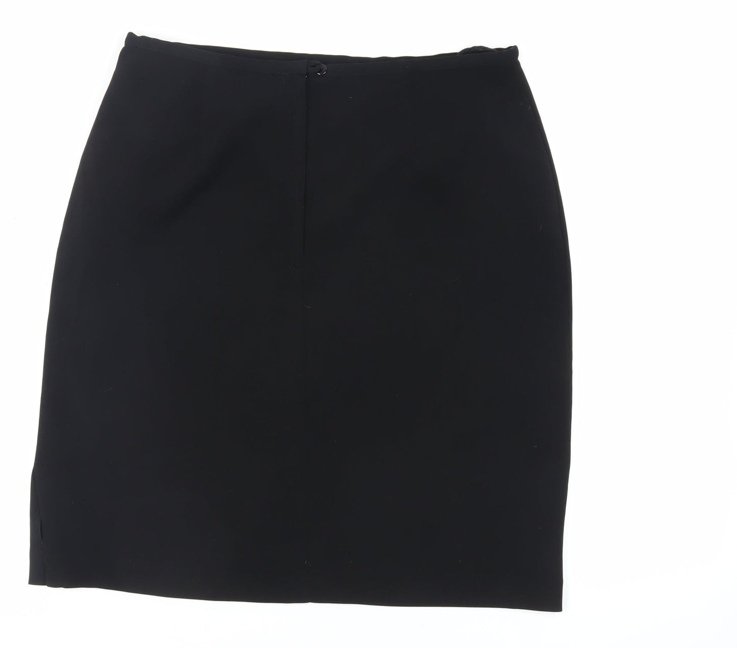 AMARANTO Womens Black Polyester Straight & Pencil Skirt Size 16 Zip