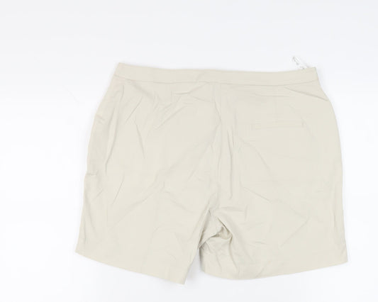 Berkertex Womens Beige Cotton Chino Shorts Size 14 L3 in Regular Zip