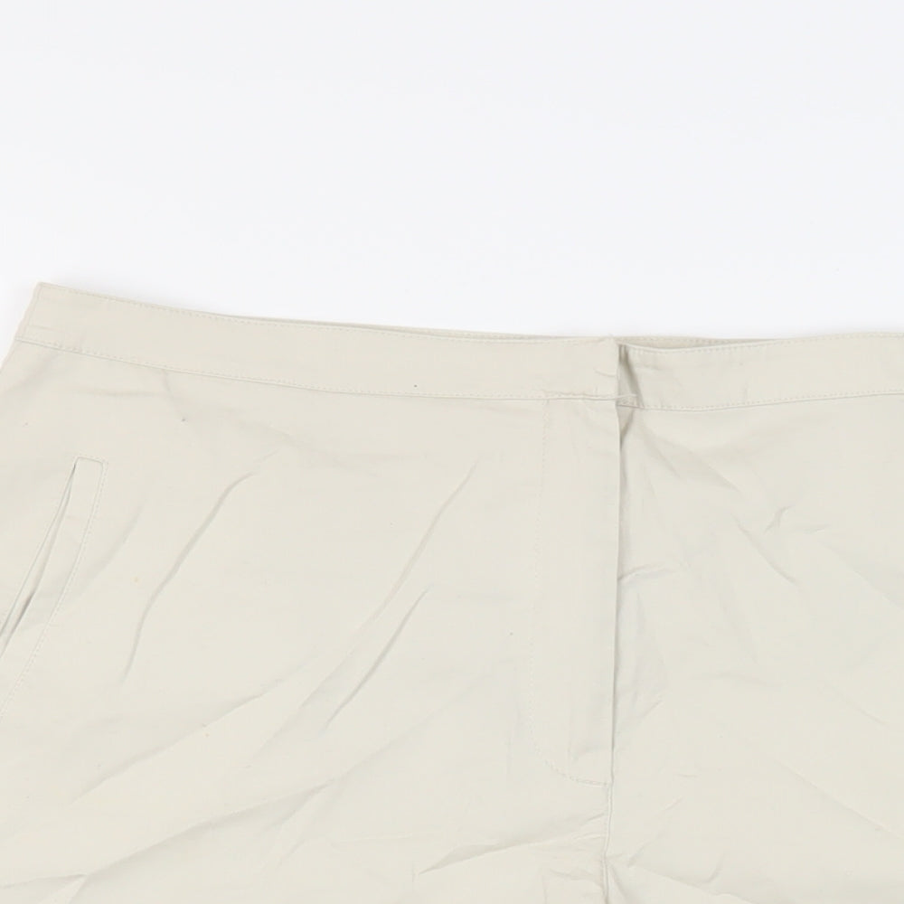 Berkertex Womens Beige Cotton Chino Shorts Size 14 L3 in Regular Zip