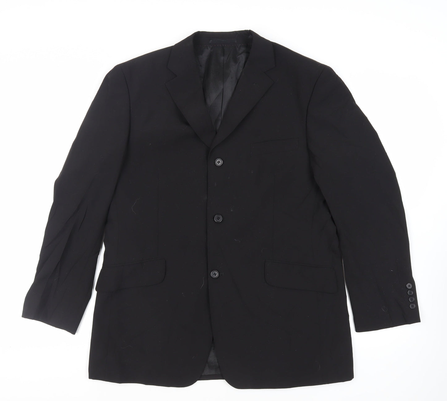 Charlton Gray Mens Black Polyester Jacket Blazer Size 42 Regular