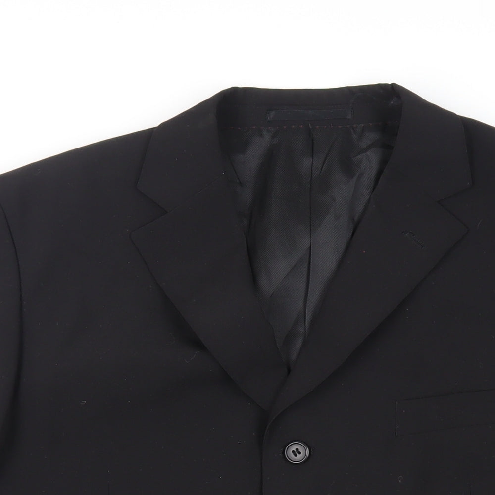 Charlton Gray Mens Black Polyester Jacket Blazer Size 42 Regular
