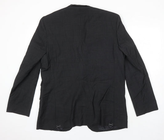 M&S Mens Grey Wool Jacket Blazer Size 42 Regular