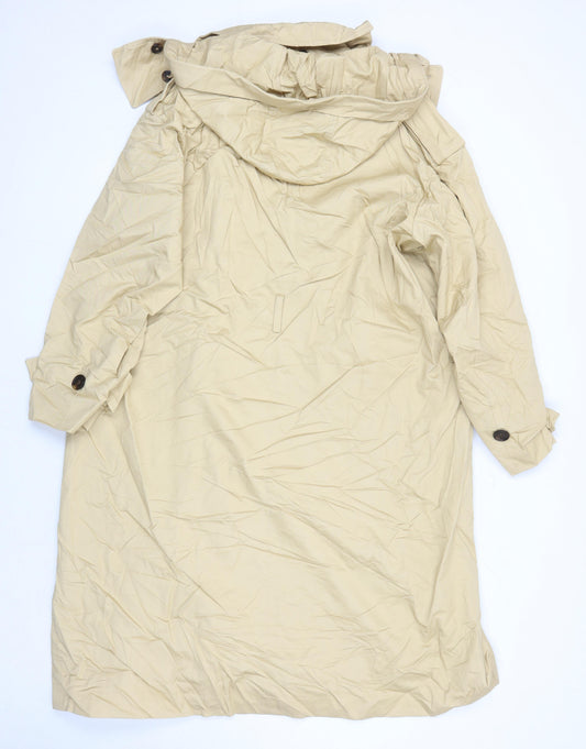 M&S Womens Beige Overcoat Coat Size 14