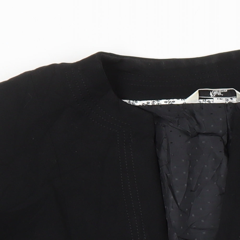 Klass Womens Black Herringbone Jacket Blazer Size 12