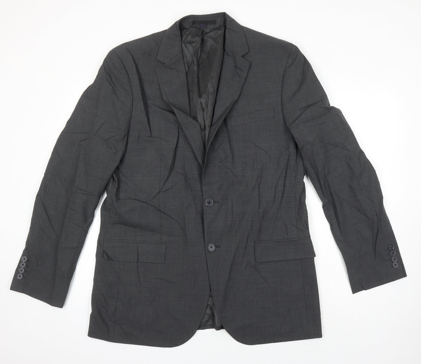 M&S Mens Grey Wool Jacket Suit Jacket Size 42 Regular