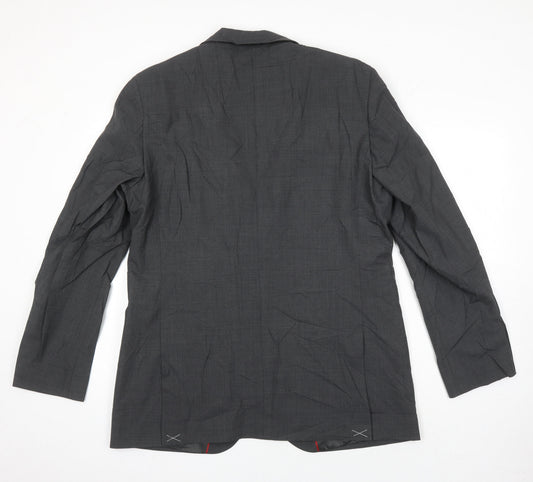 M&S Mens Grey Wool Jacket Suit Jacket Size 42 Regular