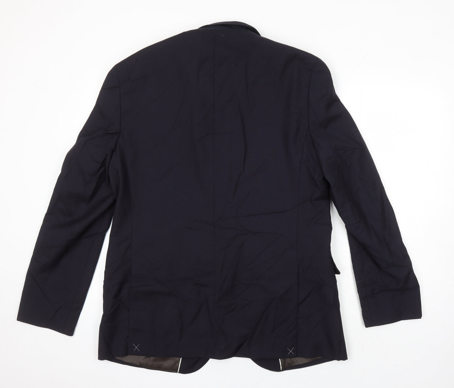 M&S Mens Blue Wool Jacket Suit Jacket Size 42 Regular