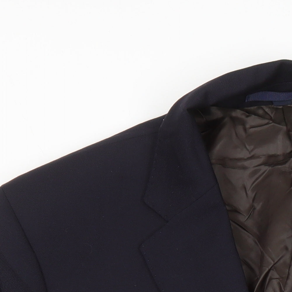 M&S Mens Blue Wool Jacket Suit Jacket Size 42 Regular